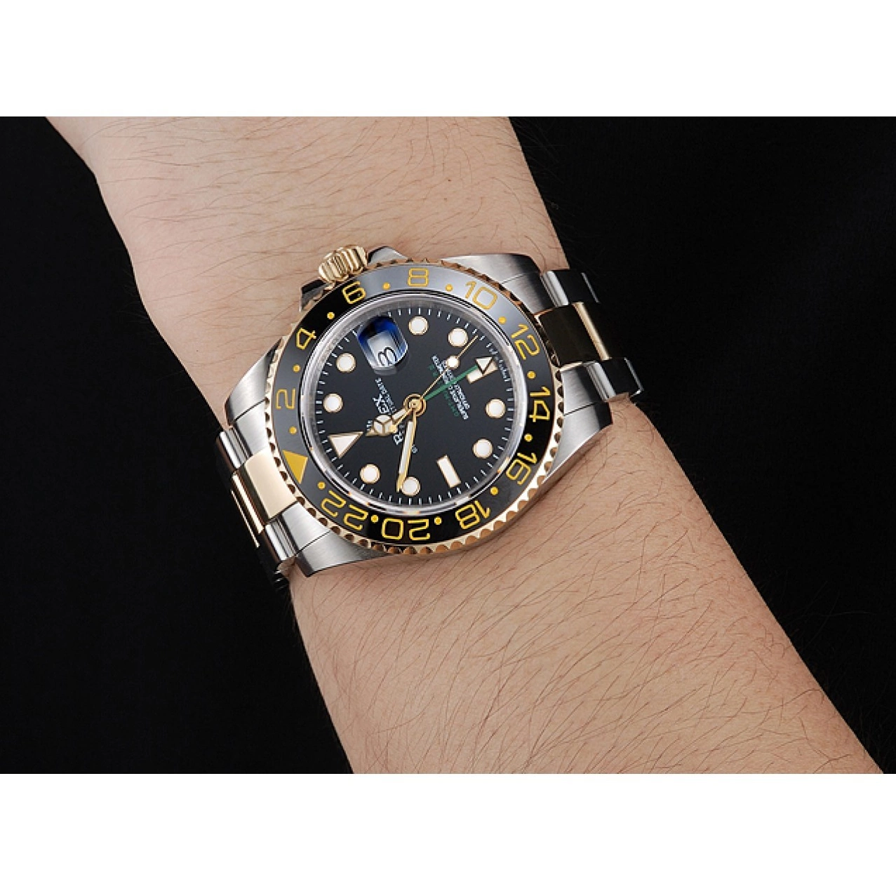 Best AAA Replica Sites Black Rolex 80295 Bezel Black GMT Dial Swiss Master 0823
